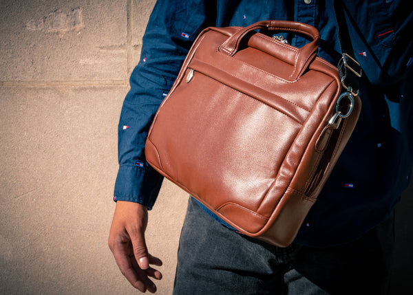 MONTCLARE | 13" Leather Laptop & Tablet Briefcase