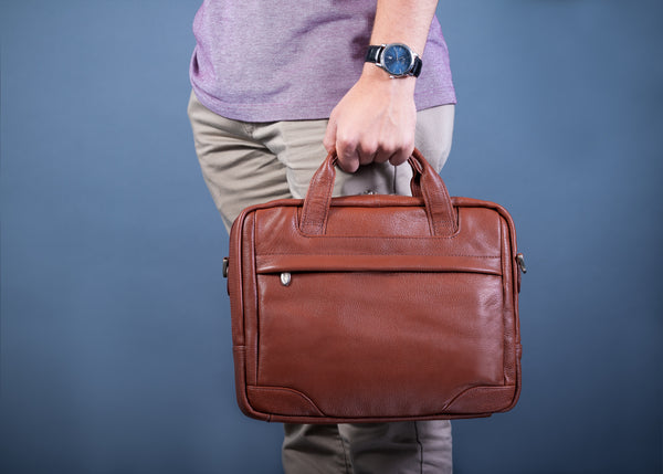 MONTCLARE | 13" Leather Laptop & Tablet Briefcase