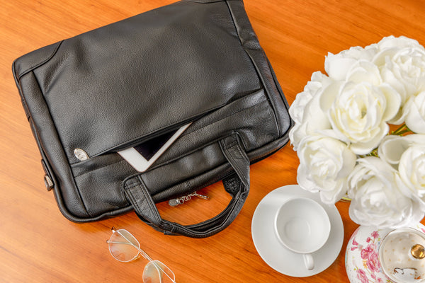 MONTCLARE | 13" Leather Laptop & Tablet Briefcase