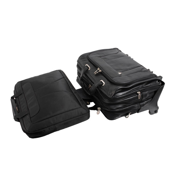 WEST TOWN | 17” Leather Detachable-Wheeled Laptop Case