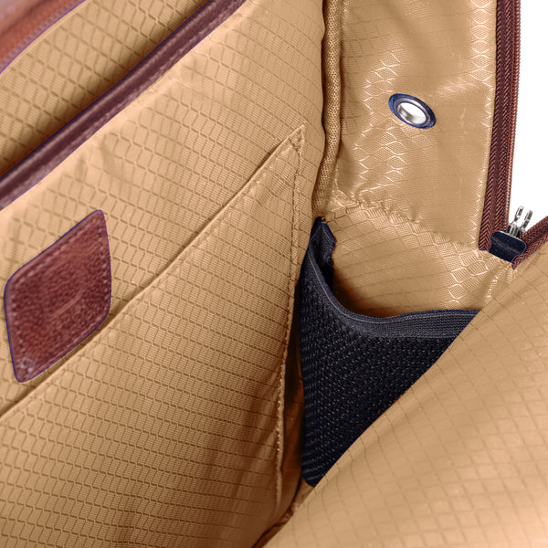 17” Stylish Leather Two-Tone Tech Carrier