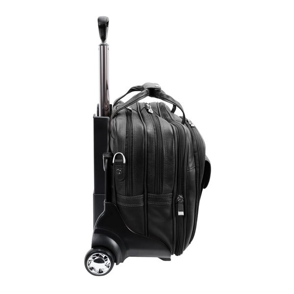 Chic and Functional 17” Leather Detachable-Wheeled Case - Ceresol