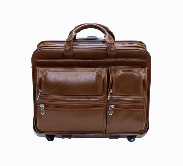 McKleinUSA 17” Leather Detachable-Wheeled Laptop Case - Clinton