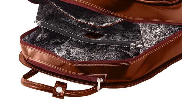 UPTOWN | 15” Leather Vertical Wheeled Laptop Briefcase