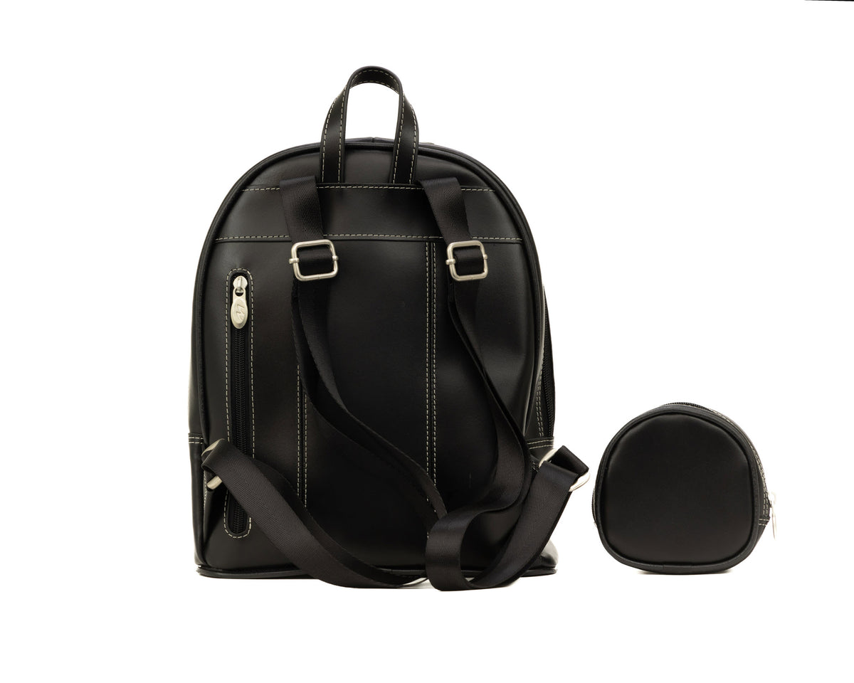 Mckleinusa Arches Leather Bow Backpack, Black