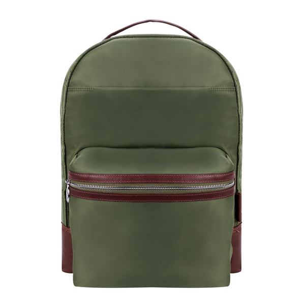 Parker: Stylish Green Dual-Compartment Backpack