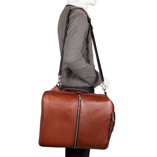 Elegant Brown Leather Men's Travel BackpacK