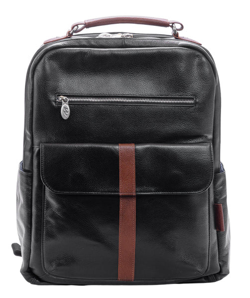 Durable 17” Leather Two-Tone Travel Backpack