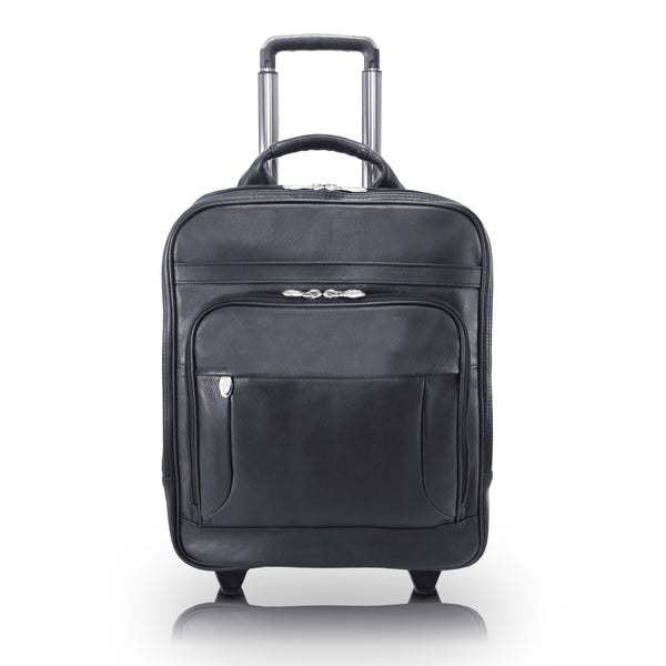 Wicker Park 4719 Leather Detachable-Wheeled 3-Way Laptop Case - Front View