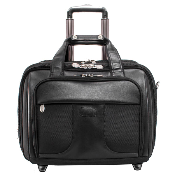 Elegant 17” Leather Detachable-Wheeled Laptop Case - Chicago