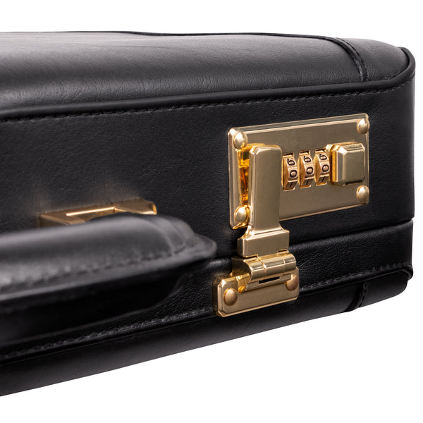 Elegant Black Leather Men's Business Briefcase