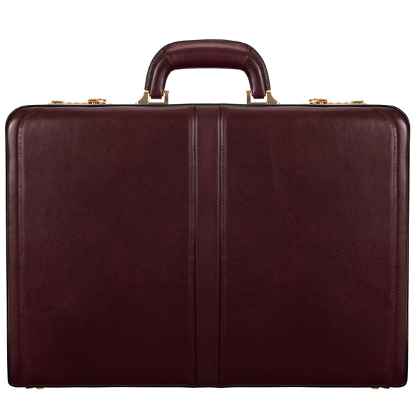 Brown Leather Attaché Briefcase - Harper