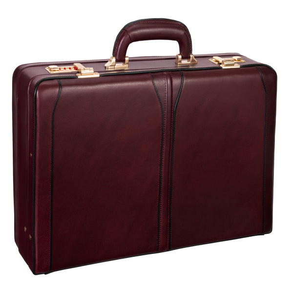 Burgundy Leather Expandable Briefcase - Turner