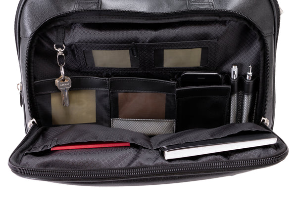 Modern Mobility with Damen - 17” Leather Wheeled Laptop Case