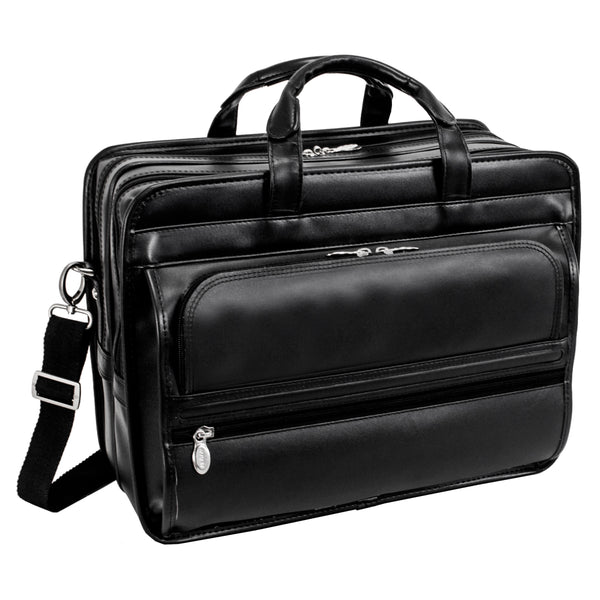 Franklin - 17” Leather Detachable-Wheeled Laptop Bag