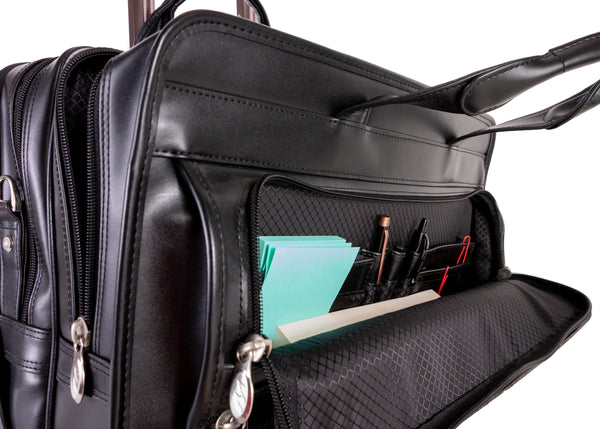 McKleinUSA 17” Leather Detachable-Wheeled Laptop Case - Franklin