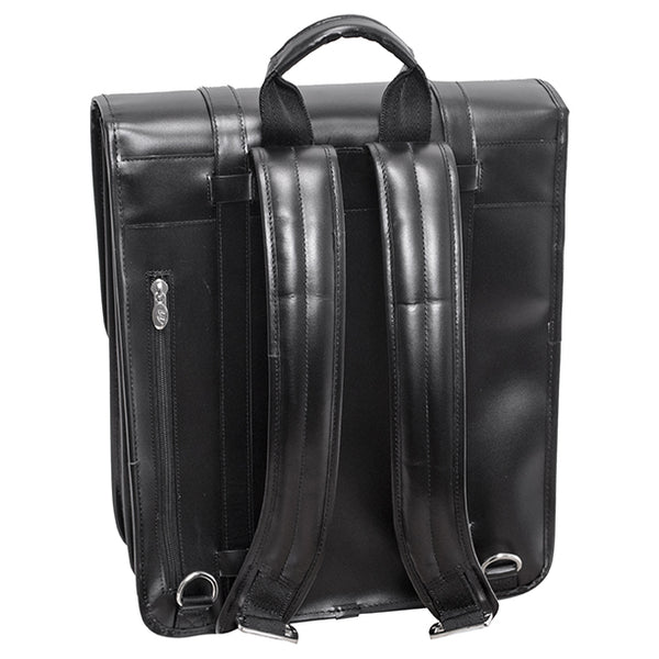 88005 (Black) Leather Laptop Backpack
