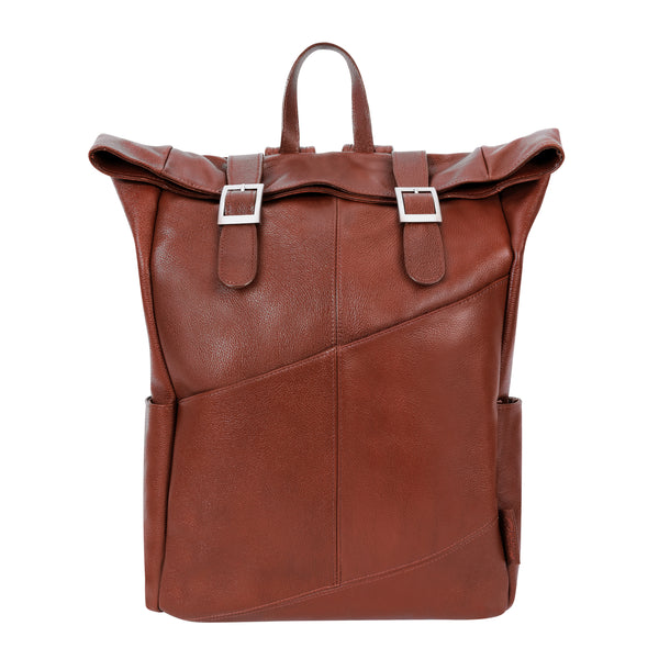 Elegant 17” Leather Tech Backpack