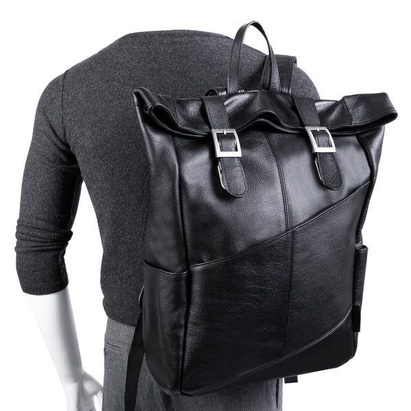 17” Stylish Leather Dual-Access Travel Bag