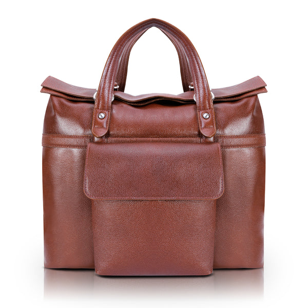 EDGEFIELD | 17” Leather Roll-Top Laptop Briefcase
