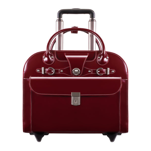 Leather Laptop Bag with Wheels