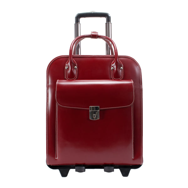 5” Red Leather Vertical Laptop Case - La Grange Professional