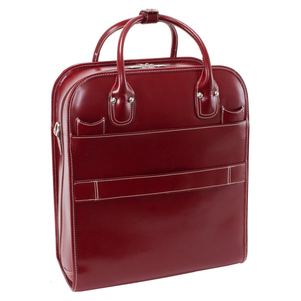 McKleinUSA 15” Red Leather Vertical Laptop Case - La Grange