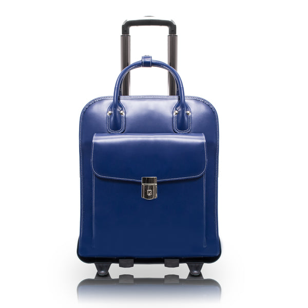 La Grange - 15” Blue Leather Vertical Laptop Case by McKleinUSA