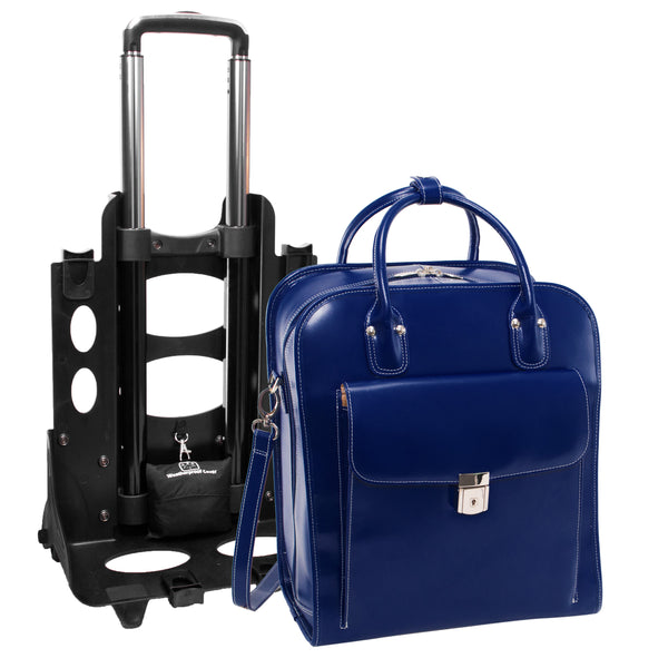 McKleinUSA 15” Blue Leather Vertical Laptop Case - La Grange