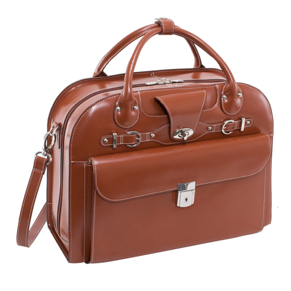 ROSEVILLE | 15” Leather Detachable-Wheeled Laptop Case
