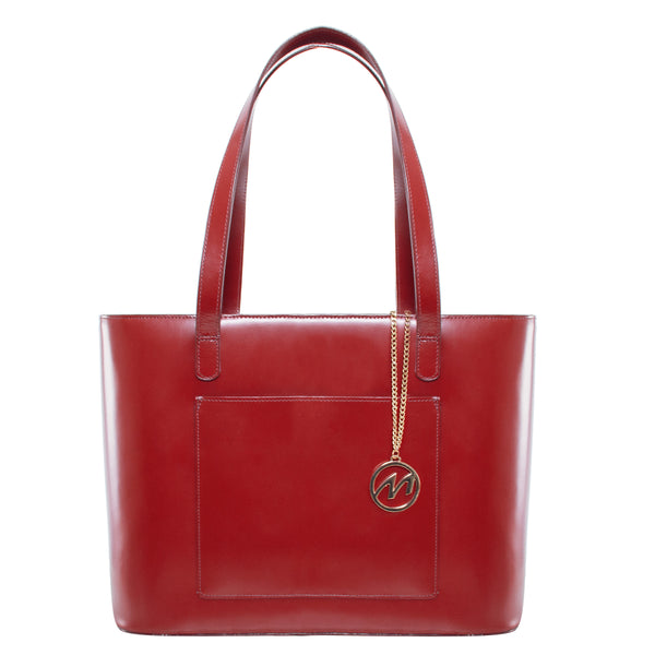 McKlein USA Red Leather Tablet Tote