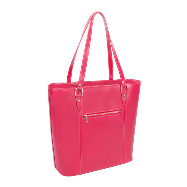 Fashionable Pink Leather Tablet Tote