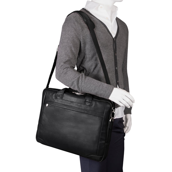 BRIDGEPORT | 17" Large Leather Laptop & Tablet Briefcase