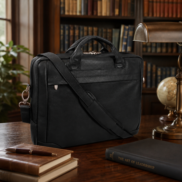 BRIDGEPORT | 17" Large Leather Laptop & Tablet Briefcase