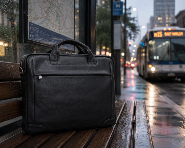 BRONZEVILLE | 15" Medium Leather Laptop & Tablet Briefcase