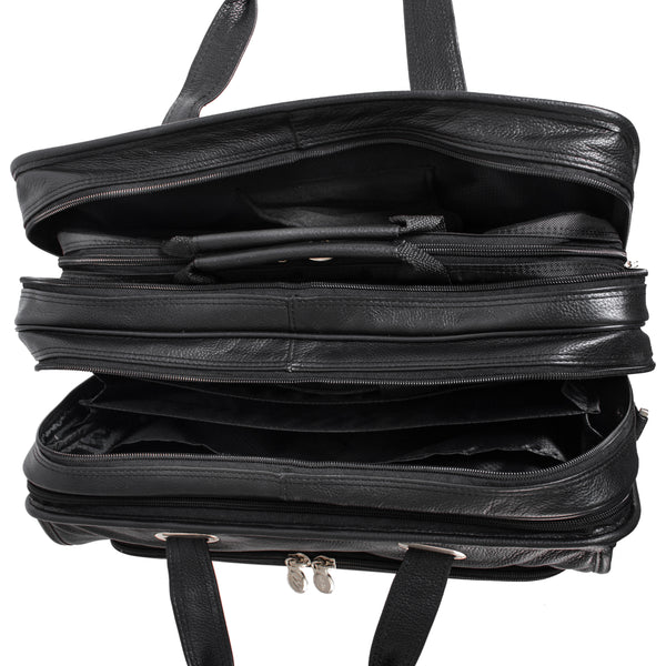 WEST TOWN | 17” Leather Detachable-Wheeled Laptop Case