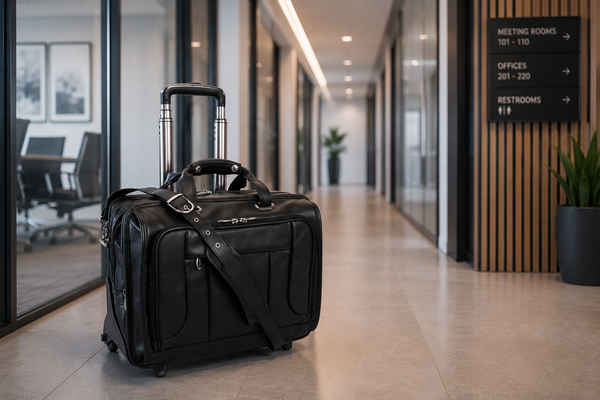 WEST TOWN | 17” Leather Detachable-Wheeled Laptop Case
