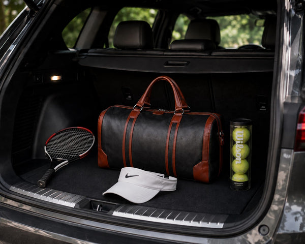 KINZIE | Leather Two-Tone Carry-All Tablet Duffel