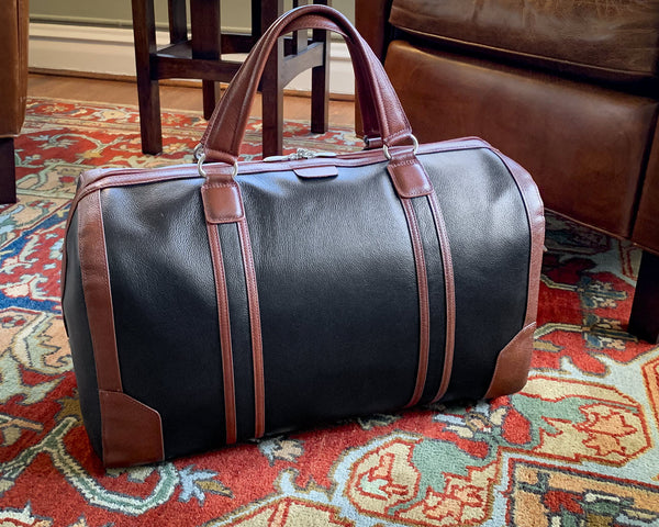 KINZIE | Leather Two-Tone Carry-All Tablet Duffel