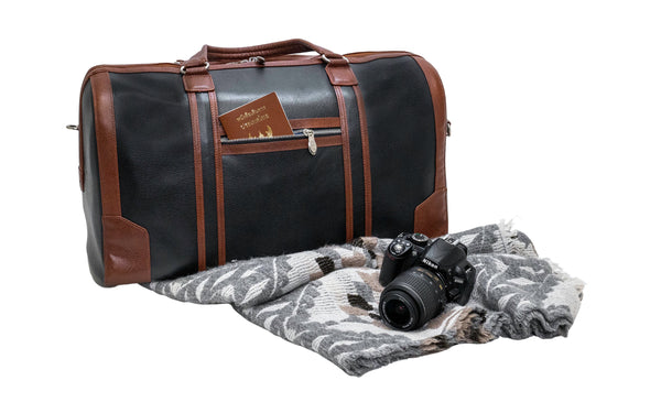 KINZIE | Leather Two-Tone Carry-All Tablet Duffel
