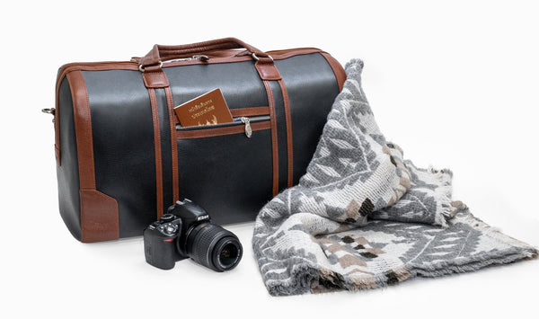 KINZIE | Leather Two-Tone Carry-All Tablet Duffel