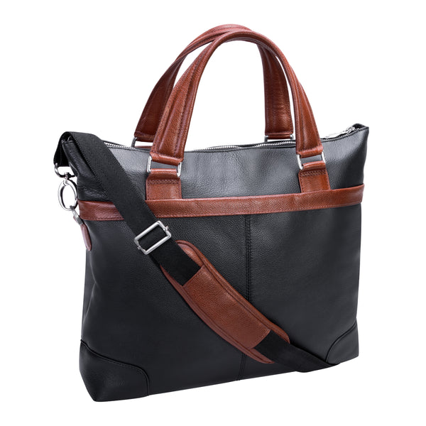 EASTWARD |  15” Leather Two-Tone Tablet & Laptop Briefcase