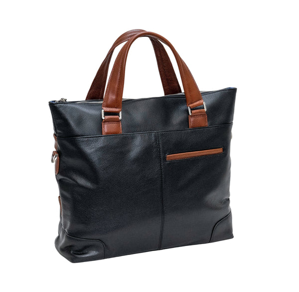 EASTWARD |  15” Leather Two-Tone Tablet & Laptop Briefcase