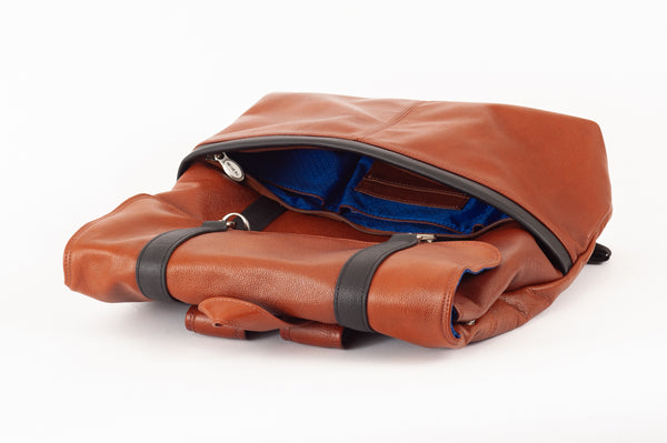 ELEMENT | 17” Leather Two-Tone Flap Over Laptop Backpack