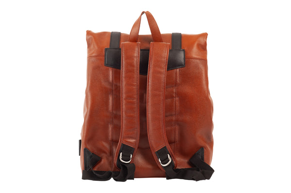 ELEMENT | 17” Leather Two-Tone Flap Over Laptop Backpack