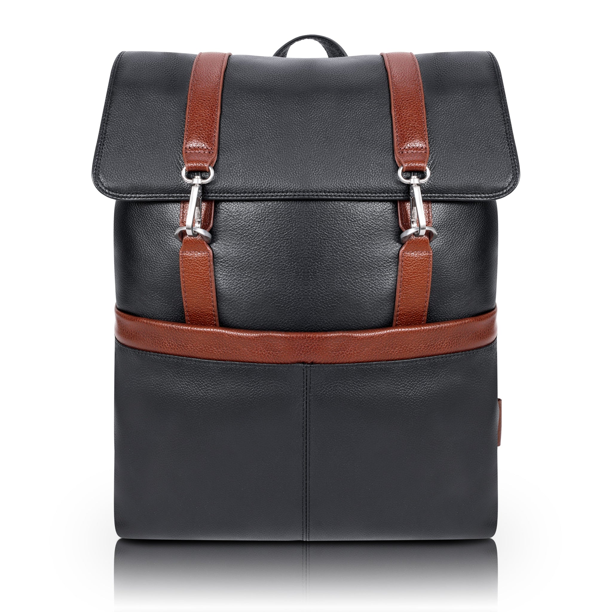 ELEMENT | 17” Leather Two-Tone Flap Over Laptop Backpack