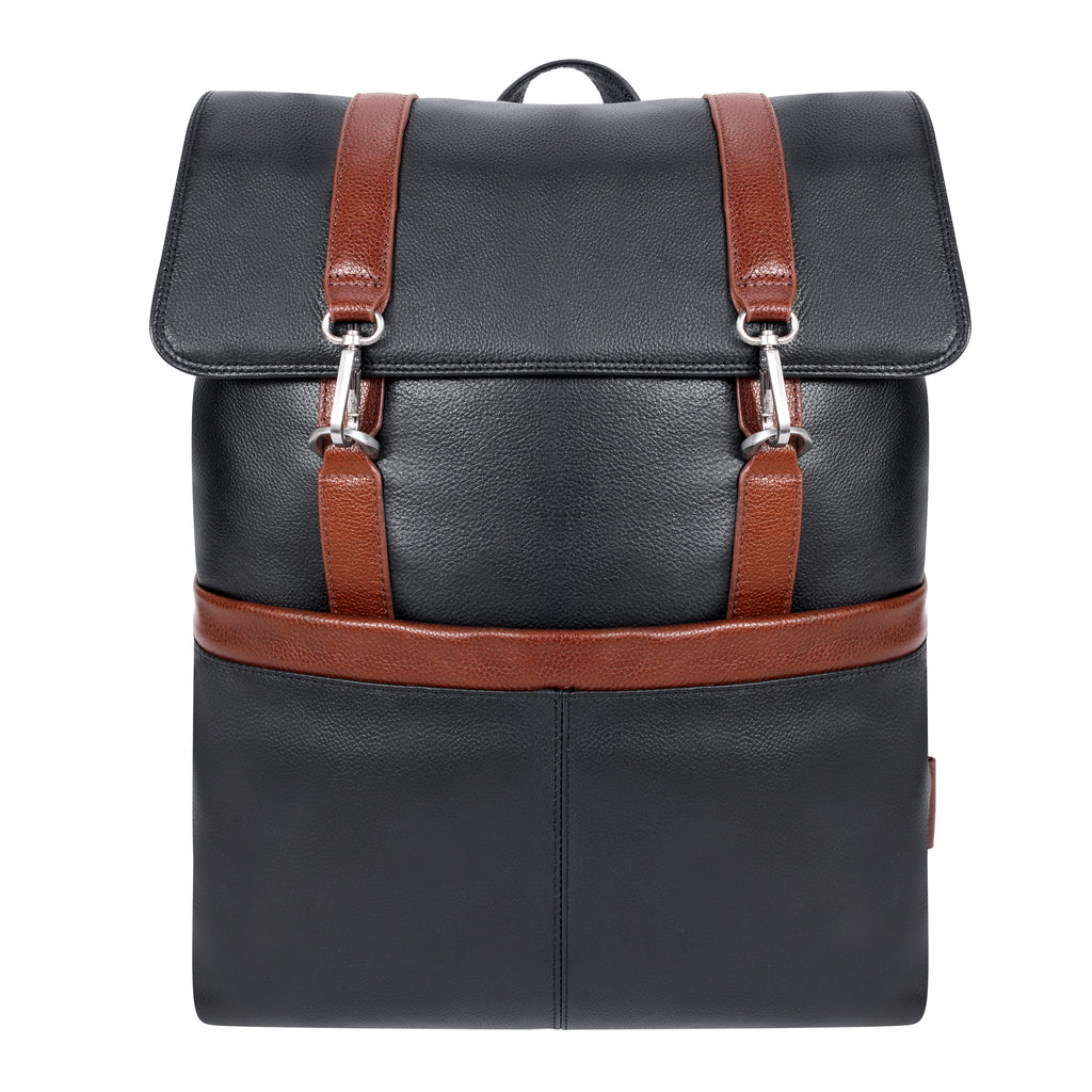 McKlein Element 17" Leather, Two-Tone, Flap-Over, Laptop & Tablet Backpack Black McKlein Element 17" Leather, Two-Tone, Flap-Over, Laptop & Tablet Backpack Black