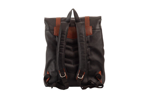 ELEMENT | 17” Leather Two-Tone Flap Over Laptop Backpack