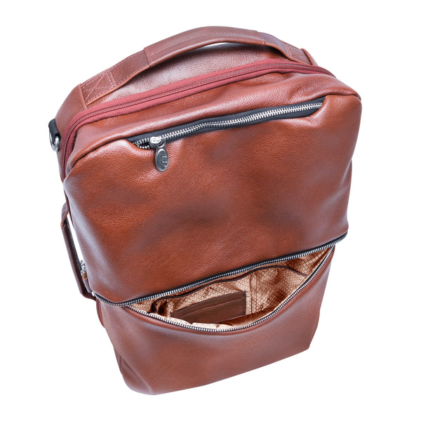 EAST SIDE | 17” Leather 2-In-1 Laptop Cross-Body & Backpack