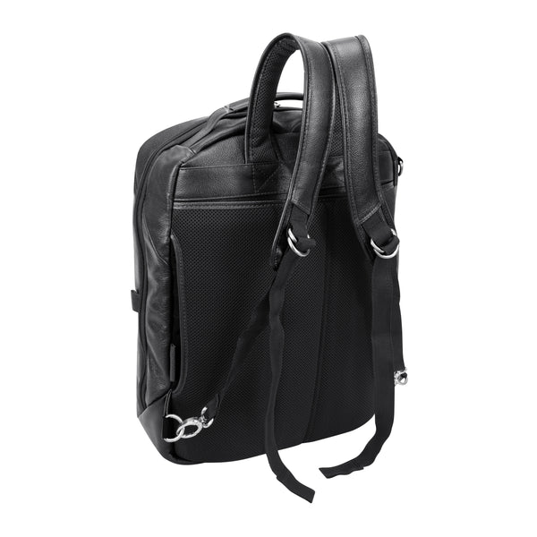 EAST SIDE | 17” Leather 2-In-1 Laptop Cross-Body & Backpack